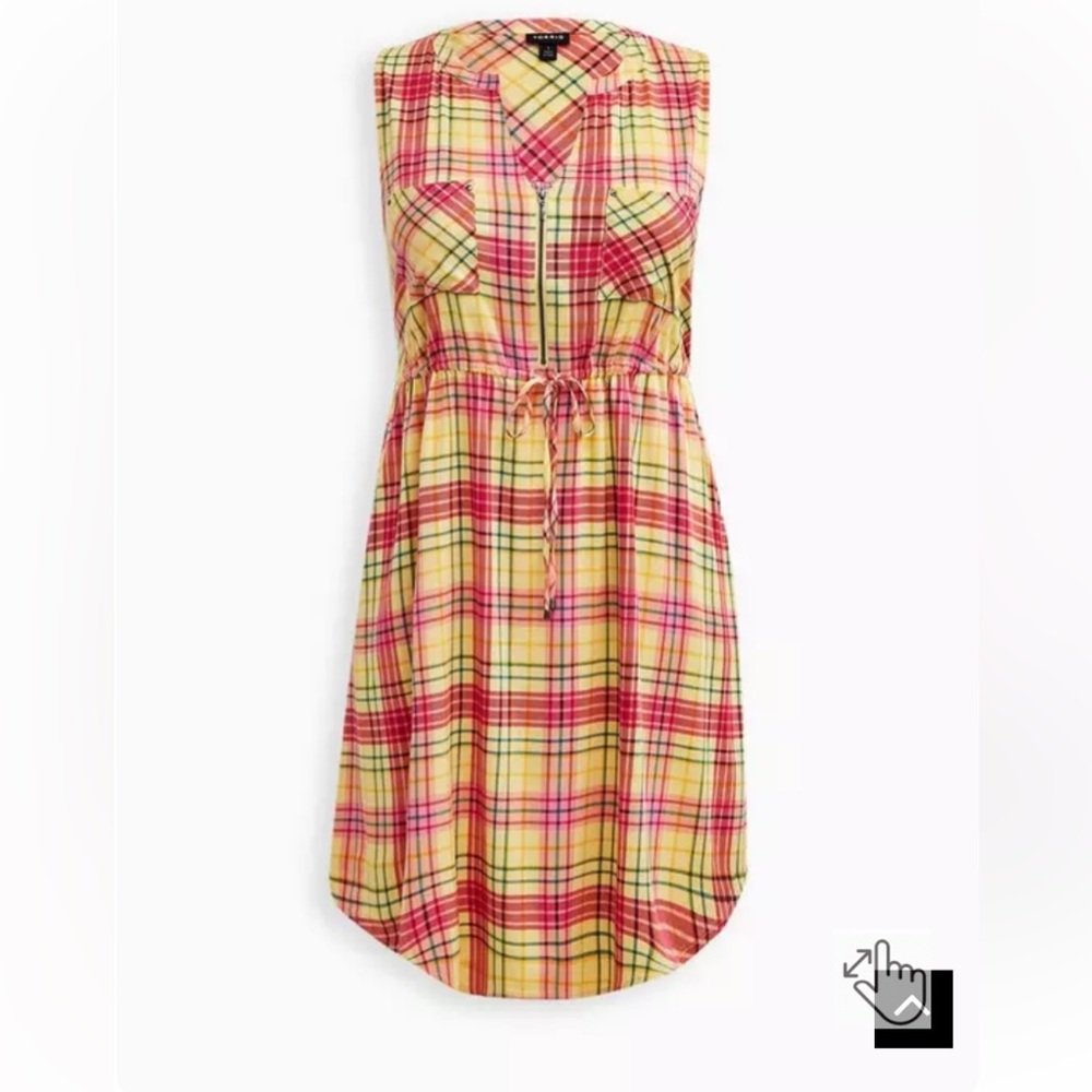 Torrid Mini Challis Zip-Front Shirt Dress